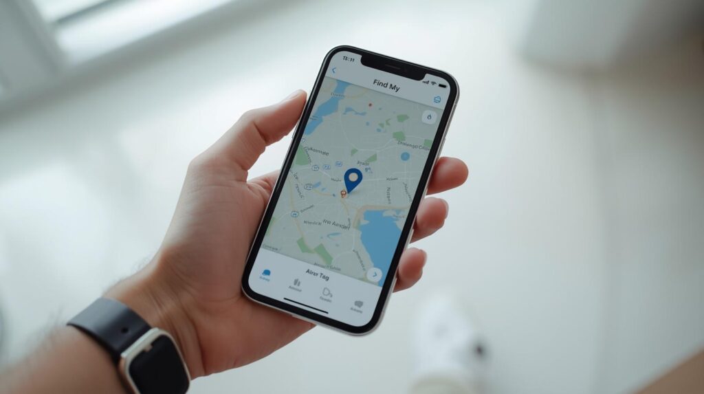 携帯でGPSを見ている画像