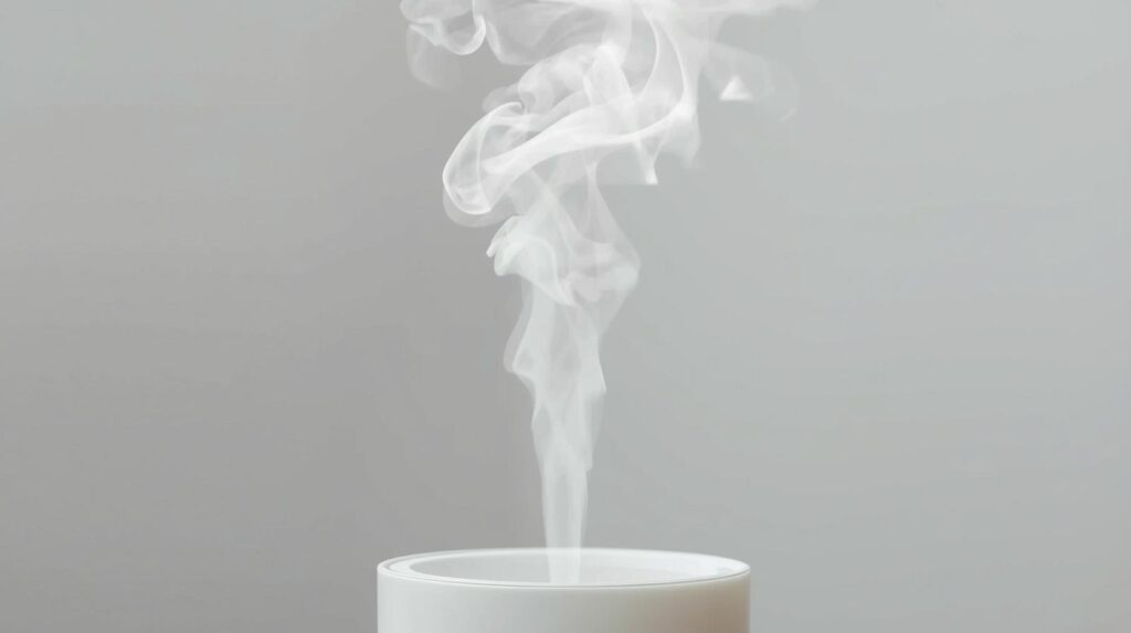 加湿器から蒸気がでている