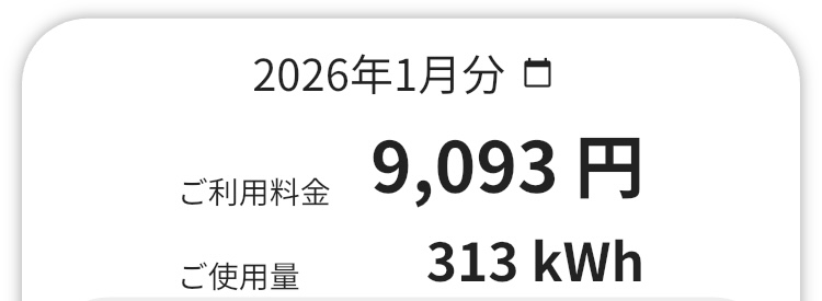 2026年1月の電気代