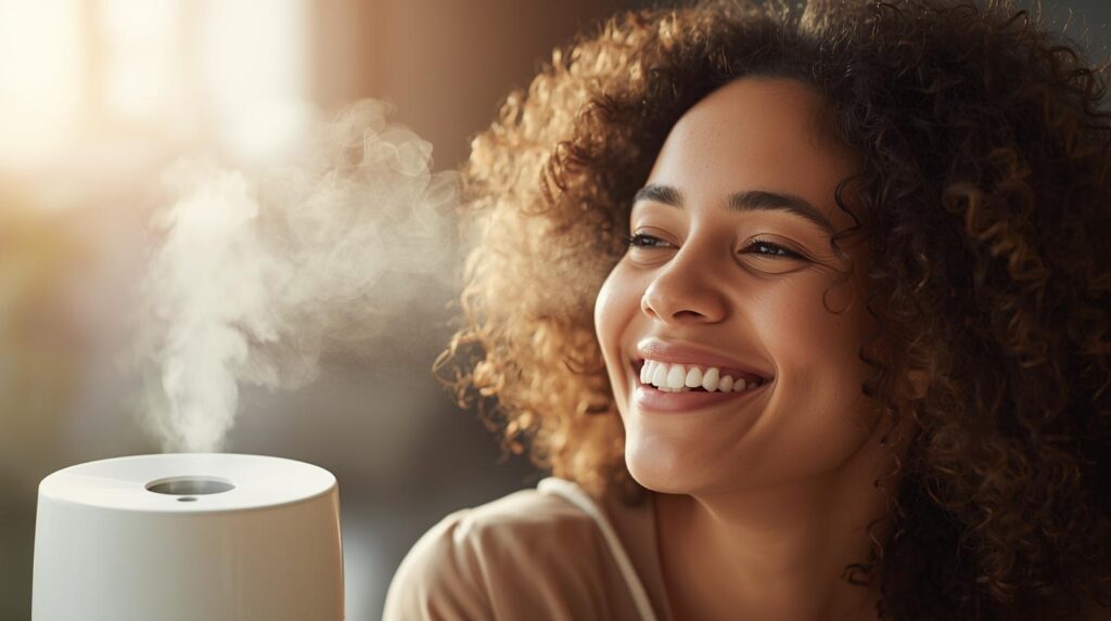 加湿器で髪や肌が潤って嬉しい