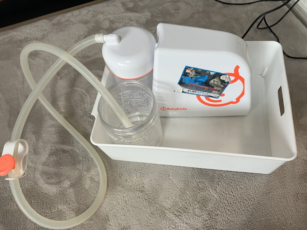 吸引後に水を吸い上げている