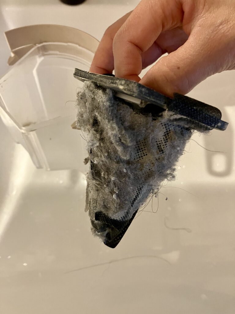 ダストカップに貯まったゴミ