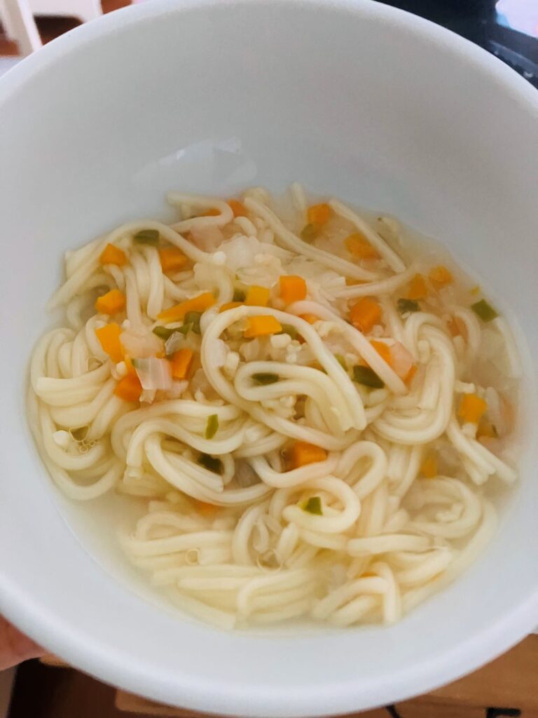 ホットクックで作った離乳食用のスープパスタ